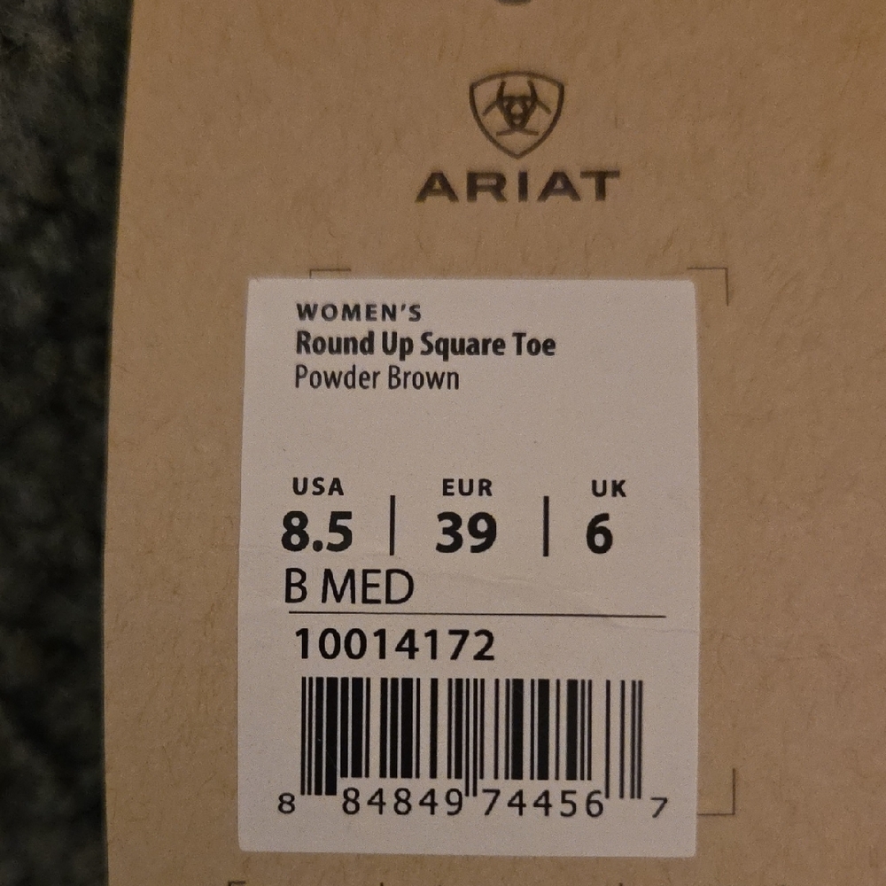 ‼️WORN ONE TIME‼️Ariat Women's 8.5B Med. Brown w/pink stitching. Square toe. - Picture 16 of 16